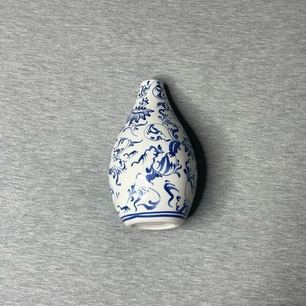 Target White & Blue 7.5” Round Portuguese Floral Ceramic Vase
